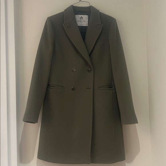 Babaton Jackets & Blazers - Babaton Khaki Double-Breasted Coat (M)